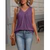 image:imageZeagoo Womens Tank Tops Summer Sleeveless Loose Fit Tops V Neck Pleated Shirts Basic Tees Dressy Casual Trendy ClothesPurple