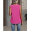 image:imageZeagoo Womens Tank Tops Summer Sleeveless Loose Fit Tops V Neck Pleated Shirts Basic Tees Dressy Casual Trendy ClothesRose Red
