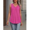 image:imageZeagoo Womens Tank Tops Summer Sleeveless Loose Fit Tops V Neck Pleated Shirts Basic Tees Dressy Casual Trendy ClothesRose Red