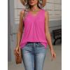 image:imageZeagoo Womens Tank Tops Summer Sleeveless Loose Fit Tops V Neck Pleated Shirts Basic Tees Dressy Casual Trendy ClothesRose Red