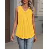 image:imageZeagoo Womens Tank Tops Summer Sleeveless Loose Fit Tops V Neck Pleated Shirts Basic Tees Dressy Casual Trendy ClothesYellow
