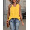 image:imageZeagoo Womens Tank Tops Summer Sleeveless Loose Fit Tops V Neck Pleated Shirts Basic Tees Dressy Casual Trendy ClothesYellow