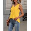 image:imageZeagoo Womens Tank Tops Summer Sleeveless Loose Fit Tops V Neck Pleated Shirts Basic Tees Dressy Casual Trendy ClothesYellow