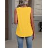 image:imageZeagoo Womens Tank Tops Summer Sleeveless Loose Fit Tops V Neck Pleated Shirts Basic Tees Dressy Casual Trendy ClothesYellow