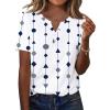 image:imageZeagoo Womens Summer Tops Casual Short Sleeve V Neck Shirts Business Dressy Work BlousesGeometric 599