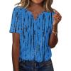 image:imageZeagoo Womens Summer Tops Casual Short Sleeve V Neck Shirts Business Dressy Work BlousesTie Dye Blue
