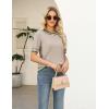 image:imageZeagoo Cable Short Sleeve Sweaters for Women Summer Spring Cute Tops 2026 Trendy Business Causal Outfits Work Blouses ClothesApricot Green Stripe