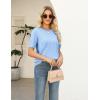 image:imageZeagoo Cable Short Sleeve Sweaters for Women Summer Spring Cute Tops 2026 Trendy Business Causal Outfits Work Blouses ClothesBlue