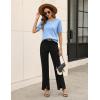 image:imageZeagoo Cable Short Sleeve Sweaters for Women Summer Spring Cute Tops 2026 Trendy Business Causal Outfits Work Blouses ClothesBlue
