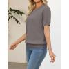 image:imageZeagoo Cable Short Sleeve Sweaters for Women Summer Spring Cute Tops 2026 Trendy Business Causal Outfits Work Blouses ClothesCoffee