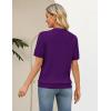image:imageZeagoo Cable Short Sleeve Sweaters for Women Summer Spring Cute Tops 2026 Trendy Business Causal Outfits Work Blouses ClothesDark Purple