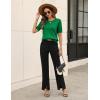 image:imageZeagoo Cable Short Sleeve Sweaters for Women Summer Spring Cute Tops 2026 Trendy Business Causal Outfits Work Blouses ClothesGreen