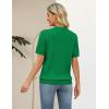 image:imageZeagoo Cable Short Sleeve Sweaters for Women Summer Spring Cute Tops 2026 Trendy Business Causal Outfits Work Blouses ClothesGreen
