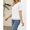 image:imageZeagoo Cable Short Sleeve Sweaters for Women Summer Spring Cute Tops 2026 Trendy Business Causal Outfits Work Blouses ClothesWhite