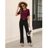 image:imageZeagoo Cable Short Sleeve Sweaters for Women Summer Spring Cute Tops 2026 Trendy Business Causal Outfits Work Blouses ClothesWine Red
