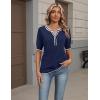 image:imageZeagoo Womens Short Sleeve Sweater 2026 Spring Summer Tops Lightweight Casual V Neck Sweaters Dressy Work Blouses ClothesNavy Blue