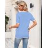 image:imageZeagoo Womens Short Sleeve Sweater 2026 Spring Summer V Neck Lightweight Tops Dressy Blouses Business Casual OutfitsLight Blue