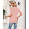 image:imageZeagoo Womens Short Sleeve Sweater 2026 Spring Summer V Neck Lightweight Tops Dressy Blouses Business Casual OutfitsPink
