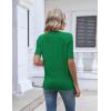 image:imageZeagoo Womens Short Sleeve Sweater 2026 Summer V Neck Lightweight Sweater Tops Dressy Ribbed Knit Outfits with ButtonsGreen