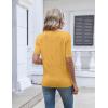 image:imageZeagoo Womens Short Sleeve Sweater 2026 Summer V Neck Lightweight Sweater Tops Dressy Ribbed Knit Outfits with ButtonsYellow
