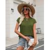 image:imageZeagoo Womens Spring Summer Crochet Tops Cap Sleeve Sweater Vest Hollow Out Pullover Shirts Beach Vacation ClothesArmy Green
