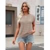 image:imageZeagoo Womens Spring Summer Crochet Tops Cap Sleeve Sweater Vest Hollow Out Pullover Shirts Beach Vacation ClothesBeige