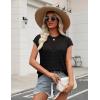 image:imageZeagoo Womens Spring Summer Crochet Tops Cap Sleeve Sweater Vest Hollow Out Pullover Shirts Beach Vacation ClothesBlack