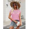 image:imageZeagoo Womens Spring Summer Crochet Tops Cap Sleeve Sweater Vest Hollow Out Pullover Shirts Beach Vacation ClothesPink