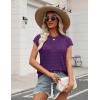image:imageZeagoo Womens Spring Summer Crochet Tops Cap Sleeve Sweater Vest Hollow Out Pullover Shirts Beach Vacation ClothesPurple