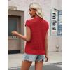 image:imageZeagoo Womens Spring Summer Crochet Tops Cap Sleeve Sweater Vest Hollow Out Pullover Shirts Beach Vacation ClothesRed
