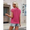 image:imageZeagoo Womens Spring Summer Crochet Tops Cap Sleeve Sweater Vest Hollow Out Pullover Shirts Beach Vacation ClothesRose Red