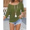 image:imageZeagoo Womens Summer Tops Crochet Sweaters Resort Wear 34 Sleeve Hollow Out Knit Tops 2026 Beach CoverupArmy Green