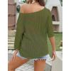 image:imageZeagoo Womens Summer Tops Crochet Sweaters Resort Wear 34 Sleeve Hollow Out Knit Tops 2026 Beach CoverupArmy Green