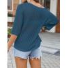 image:imageZeagoo Womens Summer Tops Crochet Sweaters Resort Wear 34 Sleeve Hollow Out Knit Tops 2026 Beach CoverupCyan
