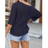 image:imageZeagoo Womens Summer Tops Crochet Sweaters Resort Wear 34 Sleeve Hollow Out Knit Tops 2026 Beach CoverupDeep Blue