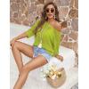 image:imageZeagoo Womens Summer Tops Crochet Sweaters Resort Wear 34 Sleeve Hollow Out Knit Tops 2026 Beach CoverupLemon