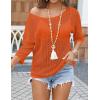 image:imageZeagoo Womens Summer Tops Crochet Sweaters Resort Wear 34 Sleeve Hollow Out Knit Tops 2026 Beach CoverupOrange