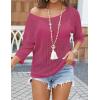 image:imageZeagoo Womens Summer Tops Crochet Sweaters Resort Wear 34 Sleeve Hollow Out Knit Tops 2026 Beach CoverupRose Red