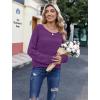 image:imageZeagoo Womens Sweaters Cute Long Sleeve Off The Shoulder Pullover Tops Hollow Out Crochet Dressy Casual OutfitsAdark Purple