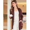 image:imageZeagoo Womens Sweaters Fall Trendy Casual Long Sleeve Shirt Lightweight V Neck Off Shoulder Crochet Pullover Top OutfitBbeige