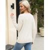 image:imageZeagoo Womens Sweaters Fall Trendy Casual Long Sleeve Shirt Lightweight V Neck Off Shoulder Crochet Pullover Top OutfitBbeige