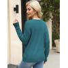 image:imageZeagoo Womens Sweaters Fall Trendy Casual Long Sleeve Shirt Lightweight V Neck Off Shoulder Crochet Pullover Top OutfitBblue Green