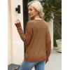 image:imageZeagoo Womens Sweaters Fall Trendy Casual Long Sleeve Shirt Lightweight V Neck Off Shoulder Crochet Pullover Top OutfitBbrown