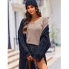 image:imageZeagoo Womens Sweaters Fall Trendy Casual Long Sleeve Shirt Lightweight V Neck Off Shoulder Crochet Pullover Top OutfitBdark Apricot