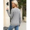 image:imageZeagoo Womens Sweaters Fall Trendy Casual Long Sleeve Shirt Lightweight V Neck Off Shoulder Crochet Pullover Top OutfitBgray