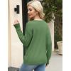 image:imageZeagoo Womens Sweaters Fall Trendy Casual Long Sleeve Shirt Lightweight V Neck Off Shoulder Crochet Pullover Top OutfitBgray Green