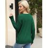 image:imageZeagoo Womens Sweaters Fall Trendy Casual Long Sleeve Shirt Lightweight V Neck Off Shoulder Crochet Pullover Top OutfitBgreen