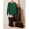 image:imageZeagoo Womens Sweaters Fall Trendy Casual Long Sleeve Shirt Lightweight V Neck Off Shoulder Crochet Pullover Top OutfitBgreen