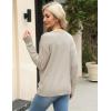 image:imageZeagoo Womens Sweaters Fall Trendy Casual Long Sleeve Shirt Lightweight V Neck Off Shoulder Crochet Pullover Top OutfitBkhaki