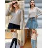 image:imageZeagoo Womens Sweaters Fall Trendy Casual Long Sleeve Shirt Lightweight V Neck Off Shoulder Crochet Pullover Top OutfitBkhaki